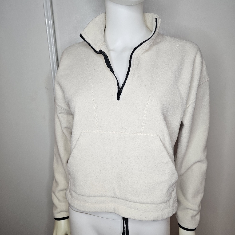 Victoria Secret Pink Pullover Womens Sz Small Half Zip Jacket In Beige